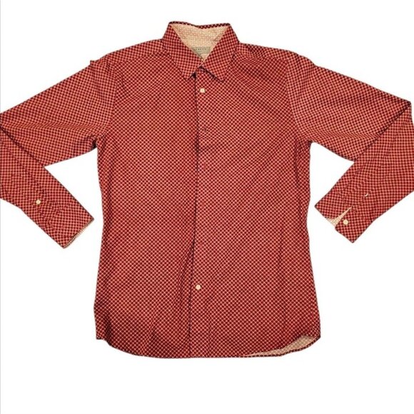 Ted Baker Other - Ted Baker London Mens Slim Fit Red Diamond Print Button-Down Shirt Size 3 Cotton